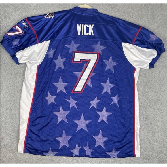 VTG Authentic Sewn Reebok Jersey Michael Vick 2003 Pro Bowl Falcons Mens 60 Blue - Picture 1 of 7